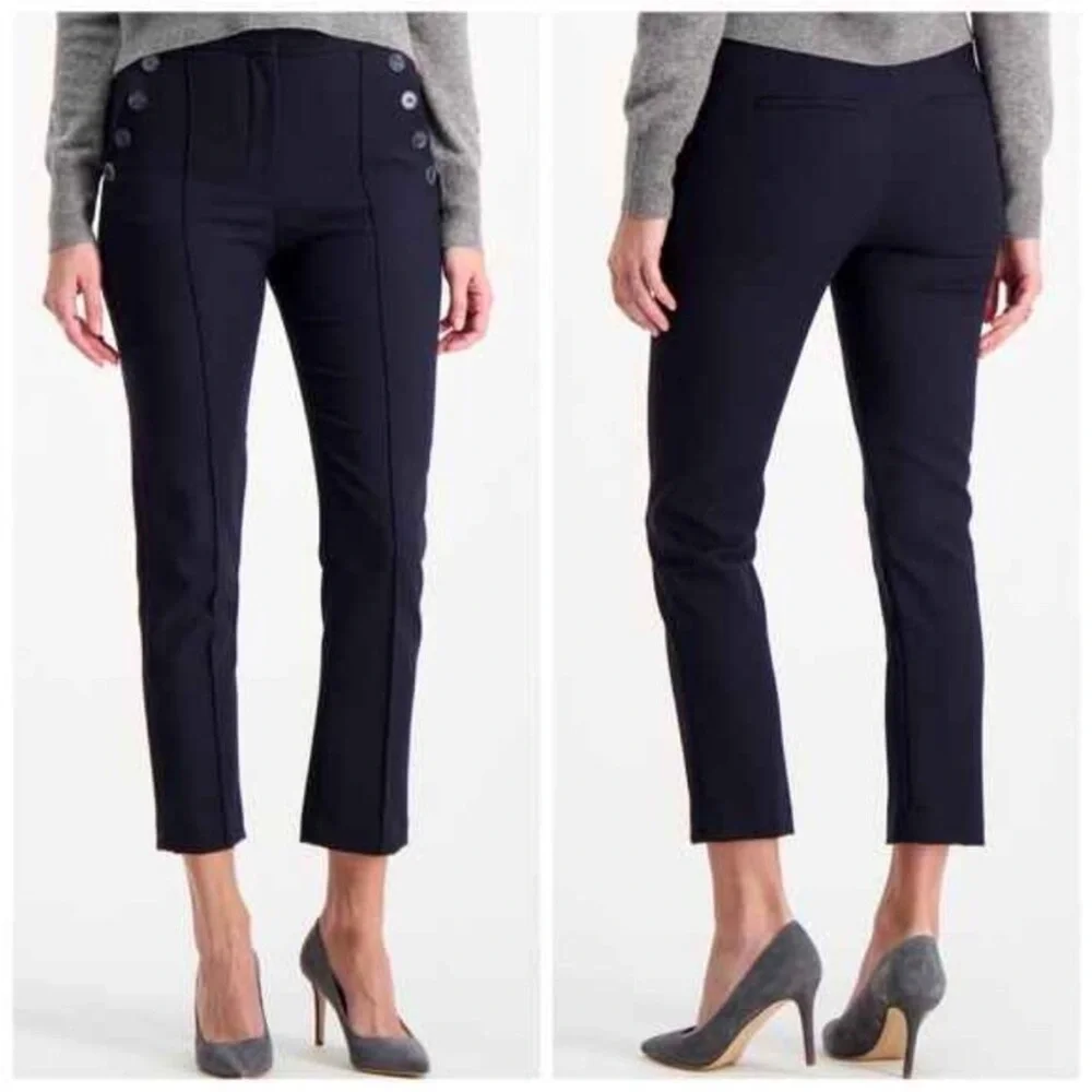 Veronica Beard Friedman navy pants cropped from Tuckernuck - Picture 6 of 7